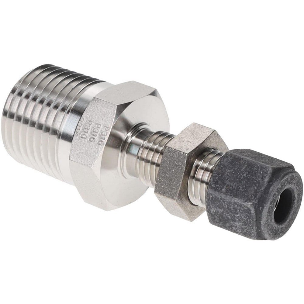 Compression Tube Bulkhead Connector: 1/2